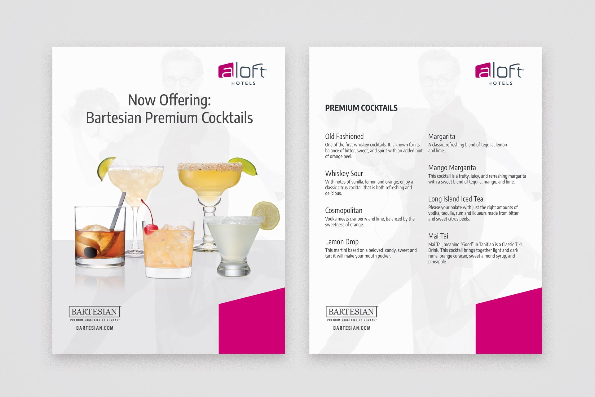 Cocktail capsule machine hotel menus