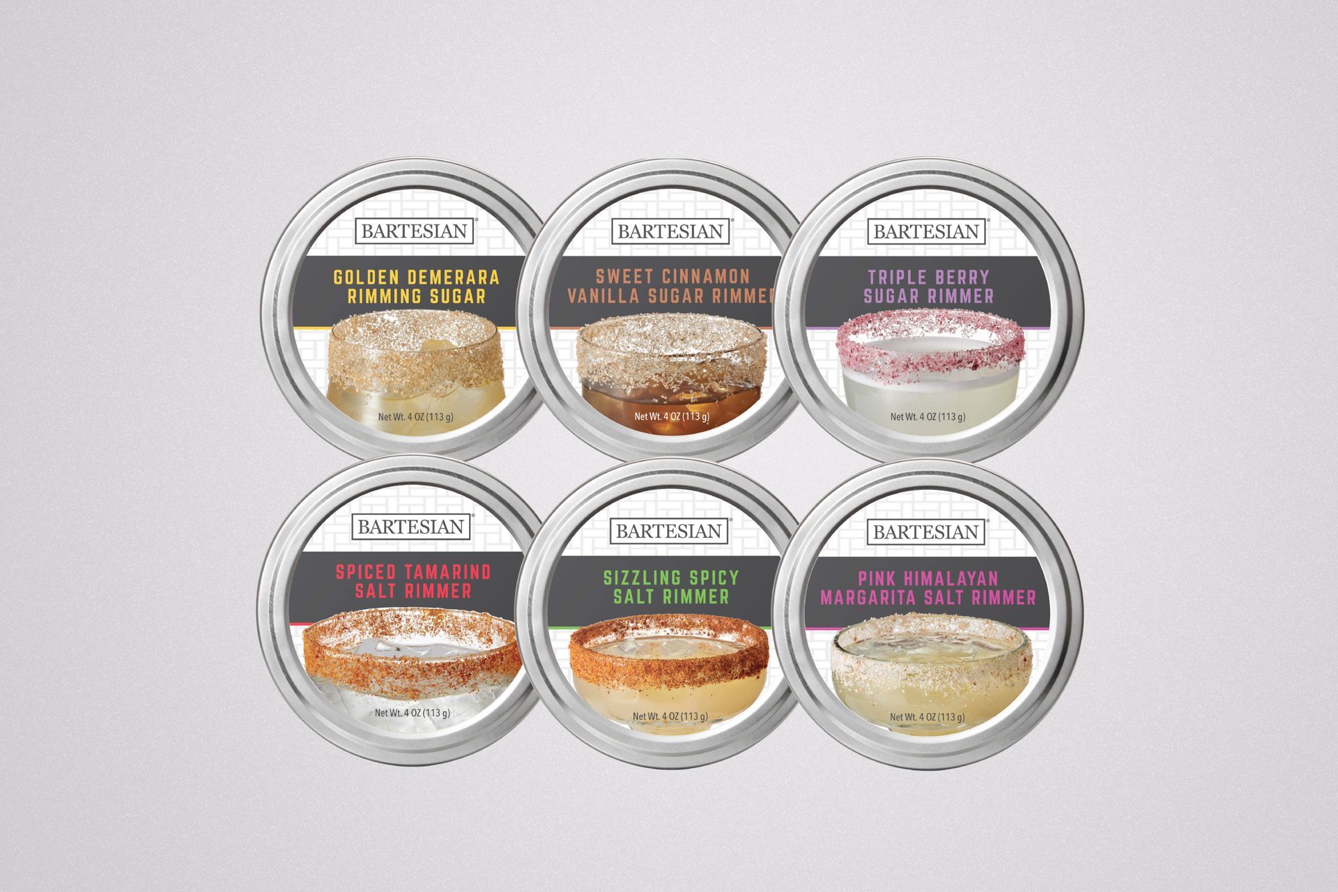 Rimming salts and sugar packaging design