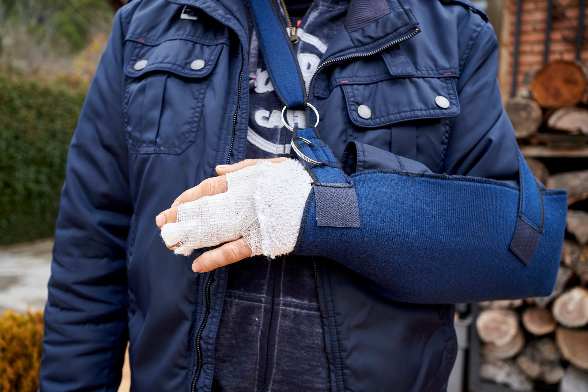 Man Wearing Bandage On Injured Hand — Enid, OK — David C. Henneke - Attorney at Law