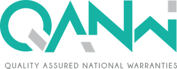 Logo for Quality Assured National Warranties: teal QAN with a gray checkmark shape and a gray dot above the small teal "i".