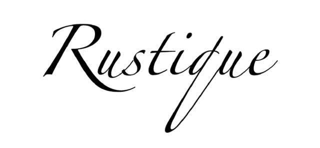 "Rustique" written in elegant script.