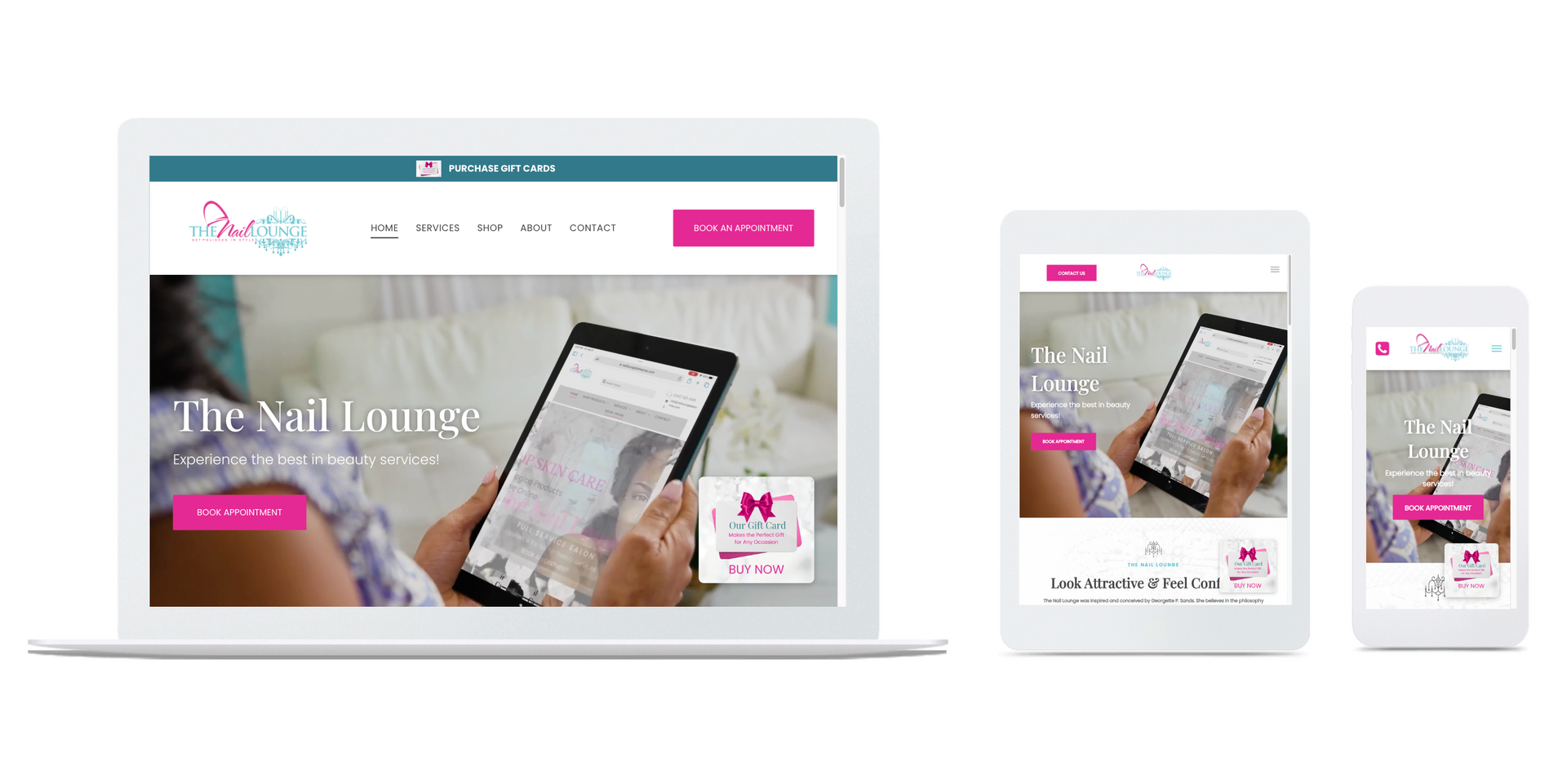 A woman is holding a tablet and a cell phone.