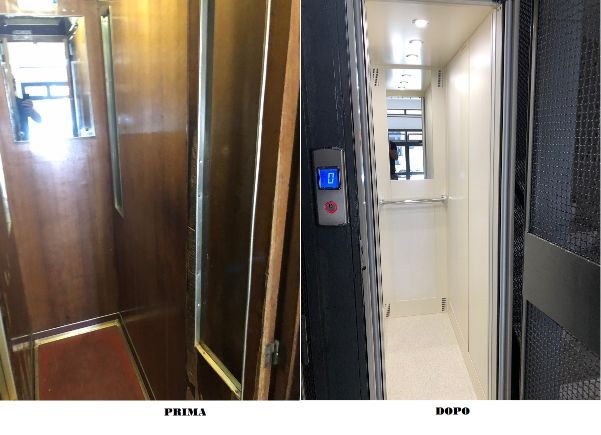 ascensore dopo opera di ammodernamento