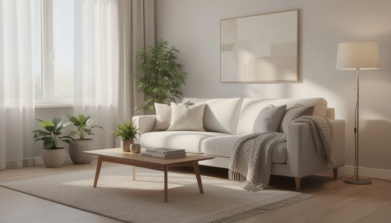 The image depicts a cozy living room filled with natural light, featuring a comfortable couch where one might relax while receiving home IV therapy treatments. The inviting atmosphere suggests a space conducive to overall wellness and recovery, perfect for patients undergoing infusion therapy.
