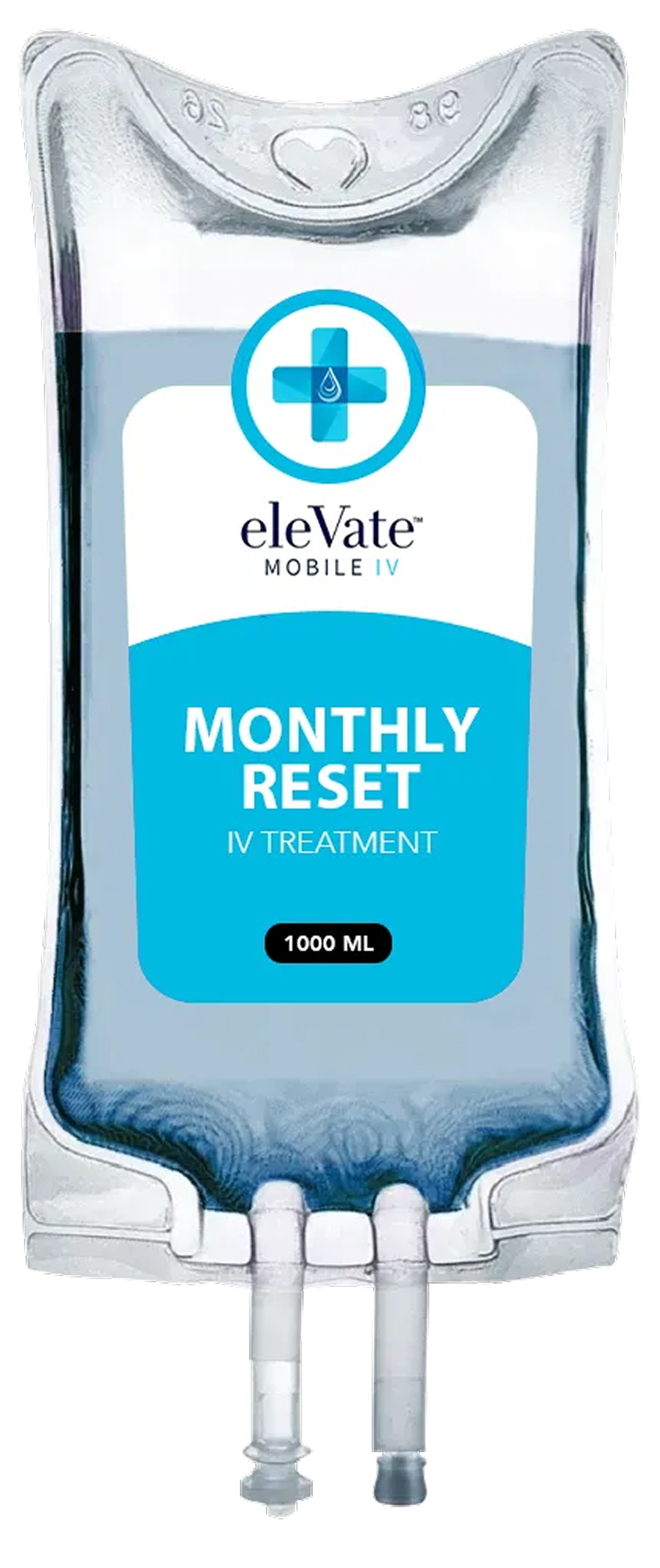 A bag of monthly reset is sitting on a table.