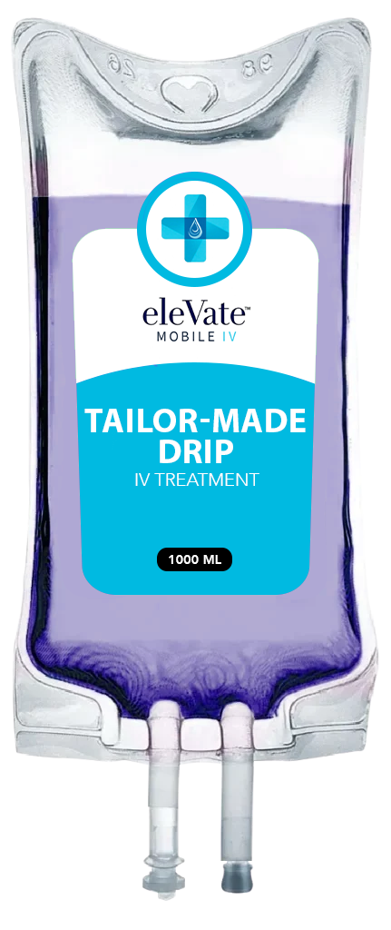 A bag of elevate tailordrip is sitting on a table.