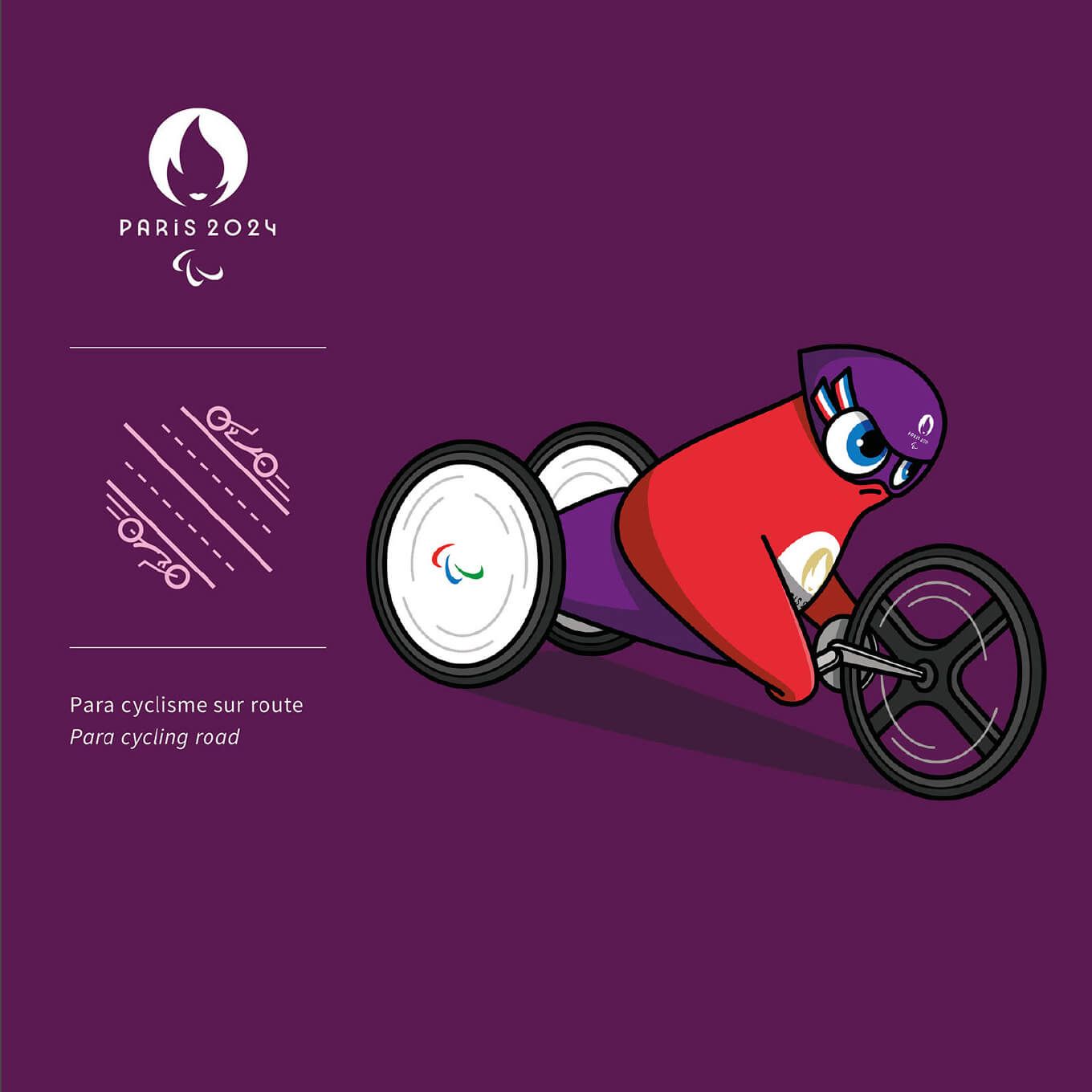 Paris 2024 Paralympic cycling iconography featured in an article by The End Creative Agency