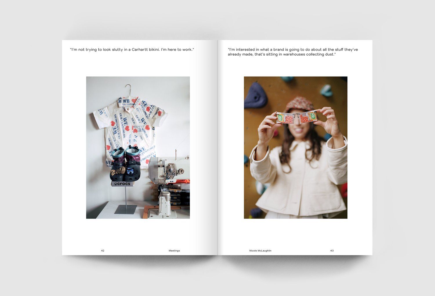 A two-page spread of Riposte magazine, featured in an article written by a magazine designer from The End Creative Agency