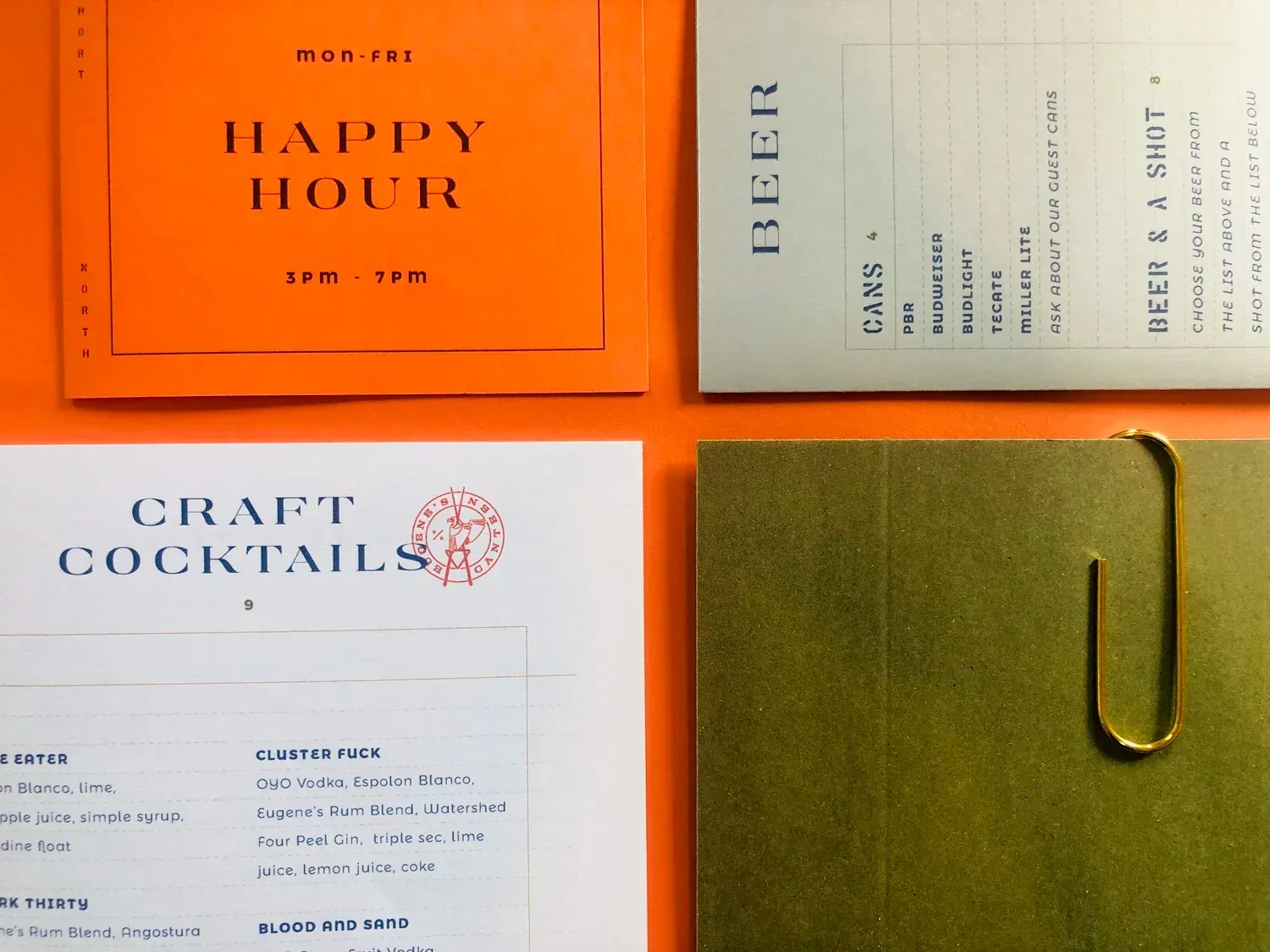 A menu design presented in an article by The End Creative Agency, a graphic design agency in Perth