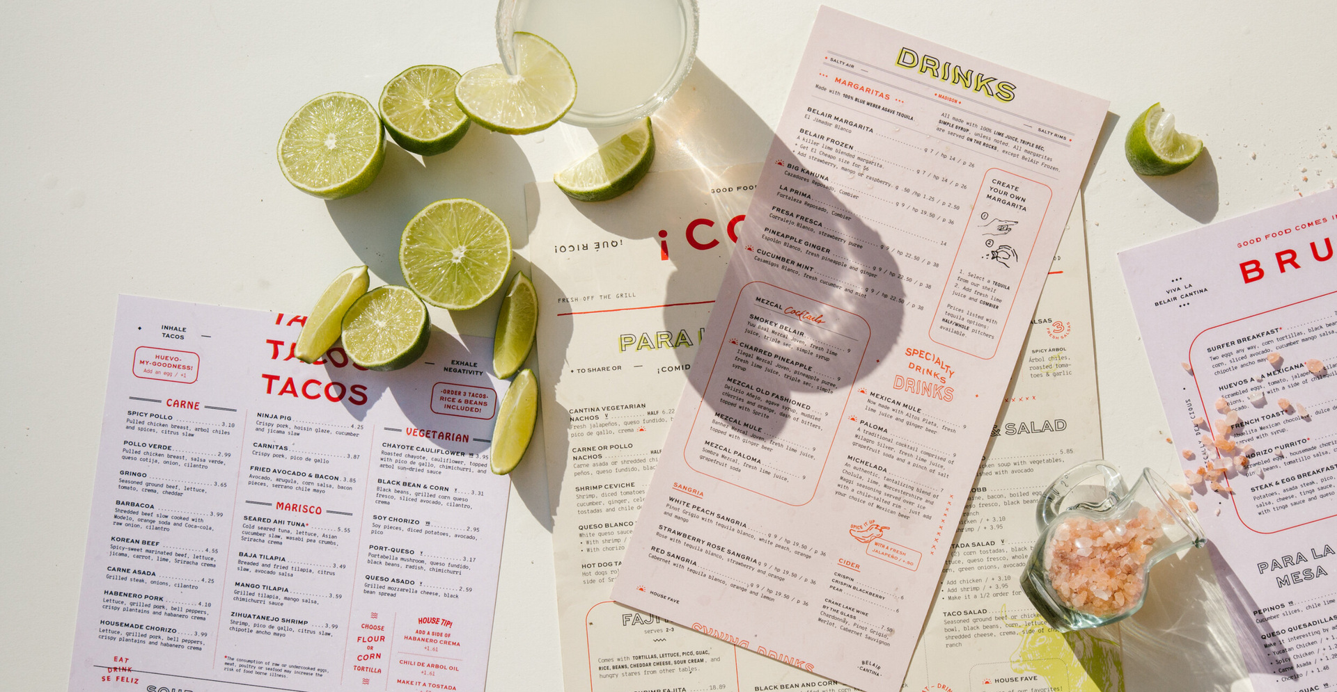 An image of the menu layout for Belair Cantina, featured in a graphic design article by The End Creative Agency, a Perth-based agency with a focus on visual communication design.