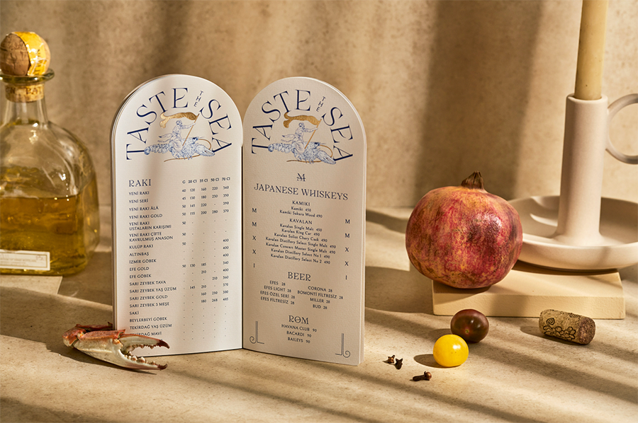 This image features the menu of Amavi restaurant in Turkey, showcased in a blog post by a menu designer at The End Creative Agency, a graphic design agency.