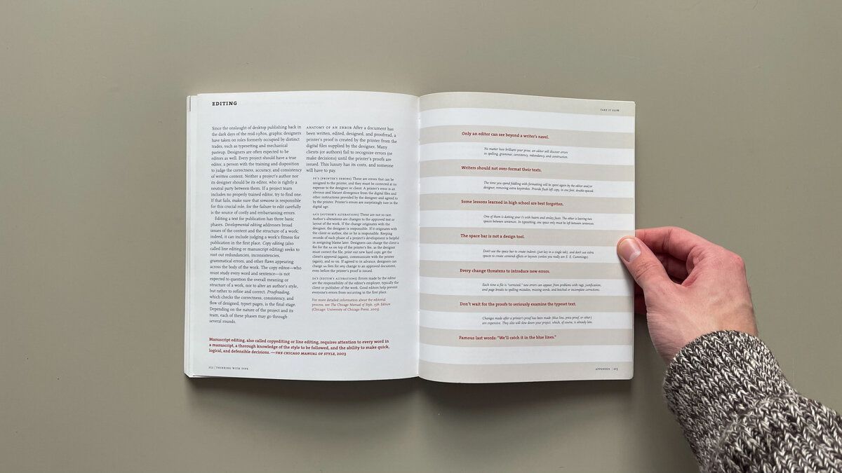 An image of Ellen Lupton’s book on book design, featured in a blog article by a designer from The End Creative Agency.