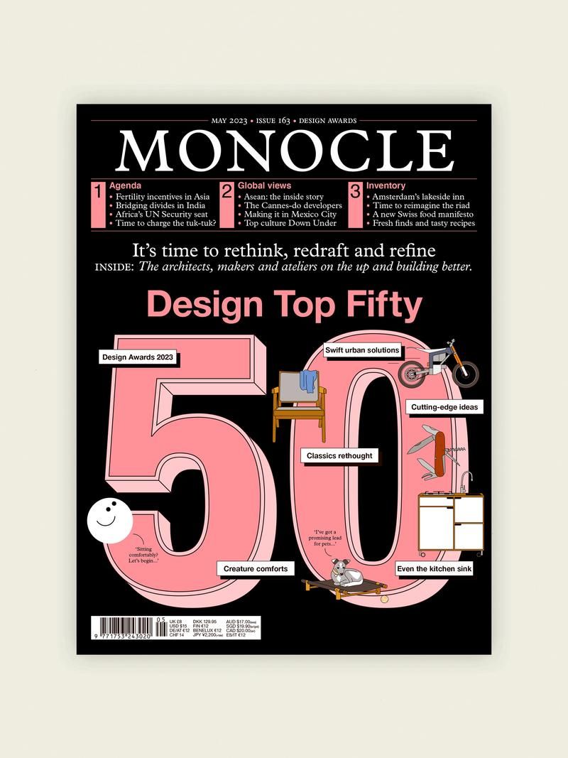 An image of Monocle magazine, featured in a blog post written by a designer from The End Creative Agency in Australia about its stunning layout and magazine design.