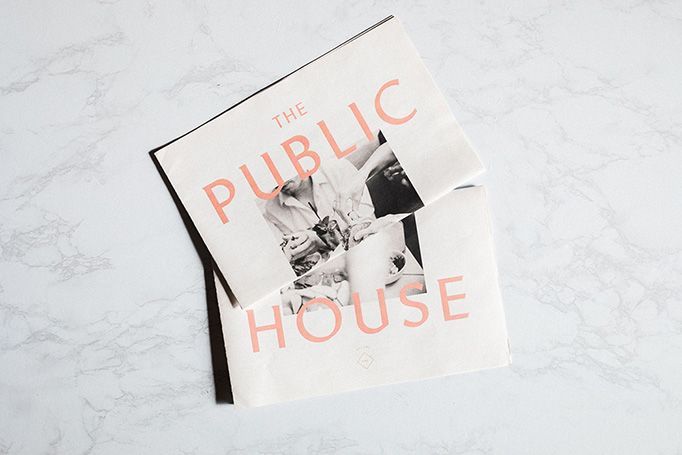 The Public House menu, presented in an article by The End Creative Agency, a graphic design agency based in Sydney