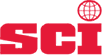 The sci logo is red and white with a globe in the middle.