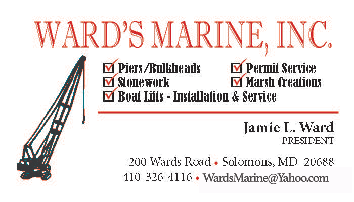 Ward's Marine Southern MD business card