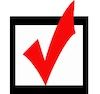 red checkmark