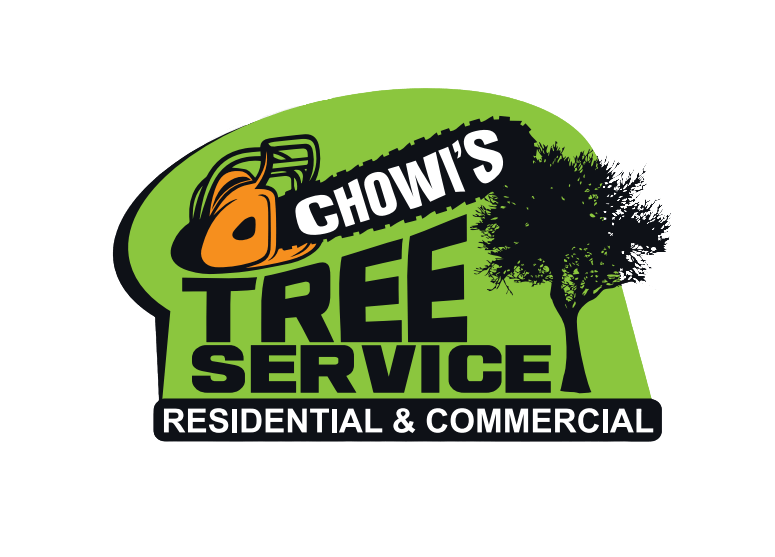 A logo for chow 's tree service residential and commercial