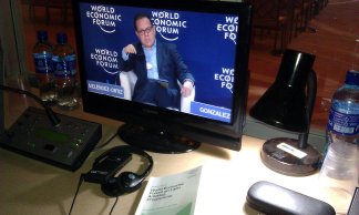 Inside the booth