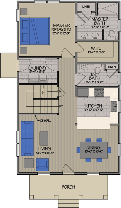 Aspen Floorplans & Elevations First Floor — Essex, VT — Dousevicz Inc