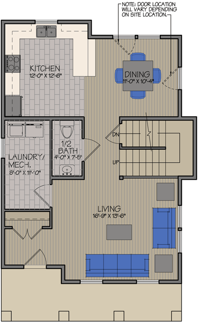 Beech Floorplans & Elevations First Floor — Essex, VT — Dousevicz Inc