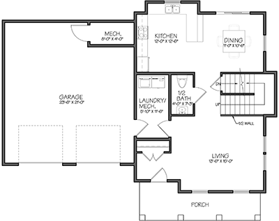 Benson Floorplans & Elevations First Floor — Essex, VT — Dousevicz Inc