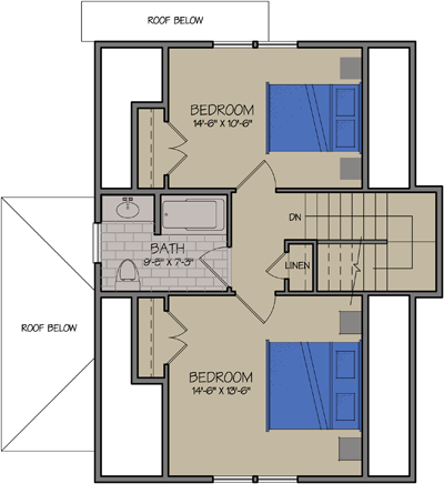 Elm Cottage Floorplans & Elevations Second Floor — Essex, VT — Dousevicz Inc