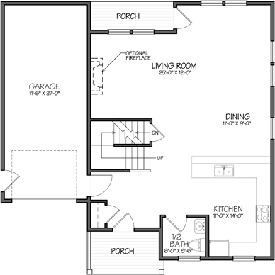 Fairfield Floorplans & Elevations First Floor — Essex, VT — Dousevicz Inc