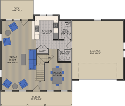 Kimball Floorplans & Elevations First Floor — Essex, VT — Dousevicz Inc