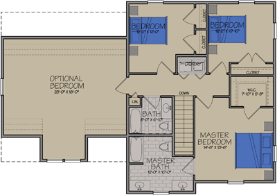 Saybrook Carriage Floorplans & Elevations Second Floor — Essex, VT — Dousevicz Inc