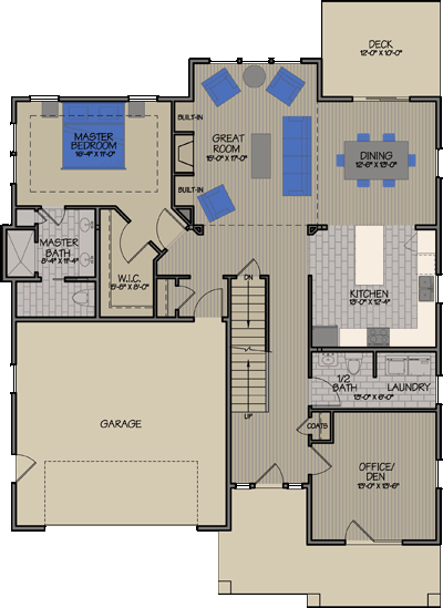 Windsor Floorplans & Elevations First Floor — Essex, VT — Dousevicz Inc