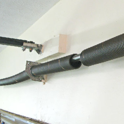 Rustic traditional wooden garage door classic bicycle in front