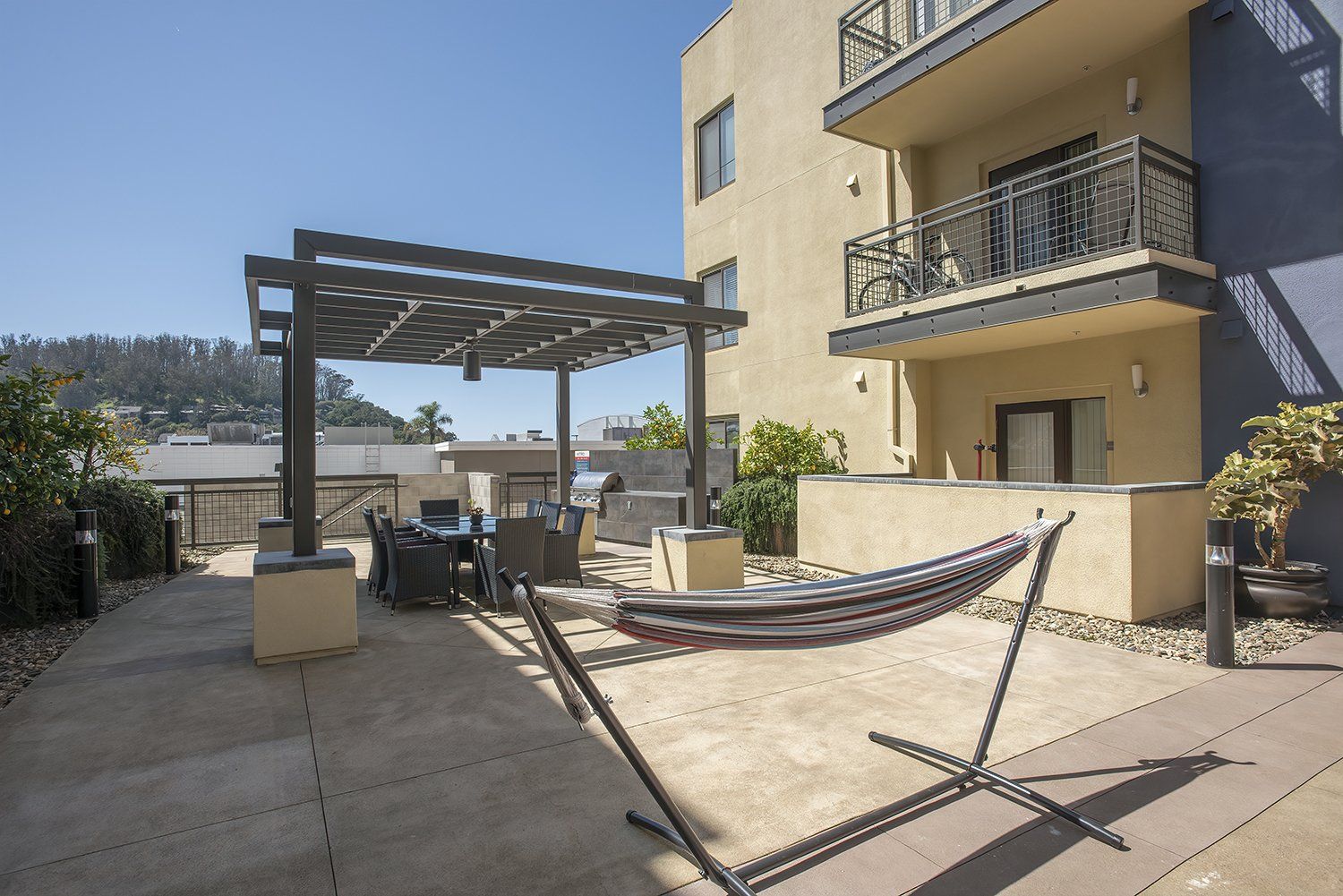 exterior image with hammock and table