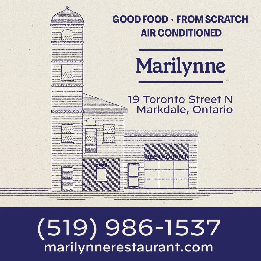 Marilynne restaurant, Markdale, ad.