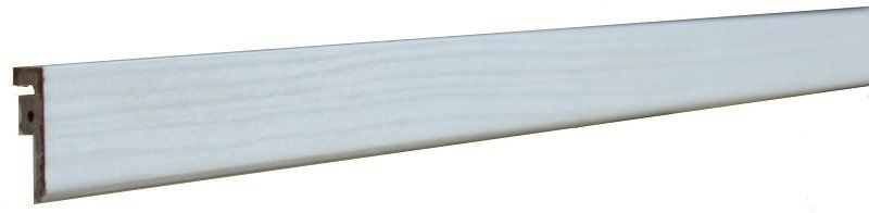 A close up of a white plank on a white background.