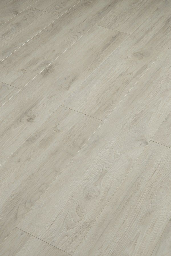 A close up of a white wooden floor.