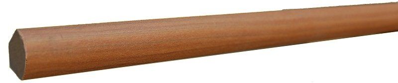 A close up of a wooden stick on a white background.