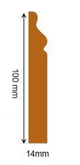 A picture of a wooden molding with measurements.