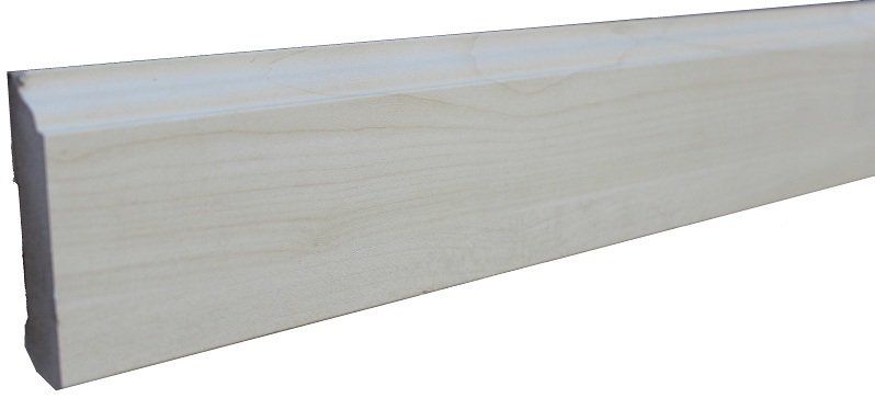 A white wooden plank is sitting on a white surface.