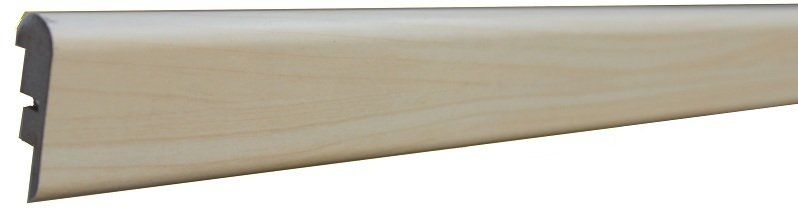 A picture of a wooden skirting board on a white background.