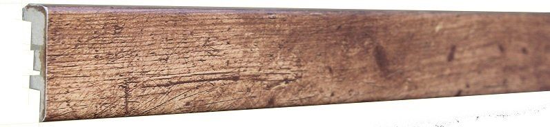 A close up of a piece of wood on a white background.