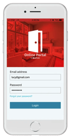 Online Portal app on iPhone