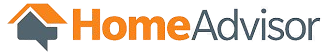 HomeAdvisor logo with an orange house icon and orange and gray text.