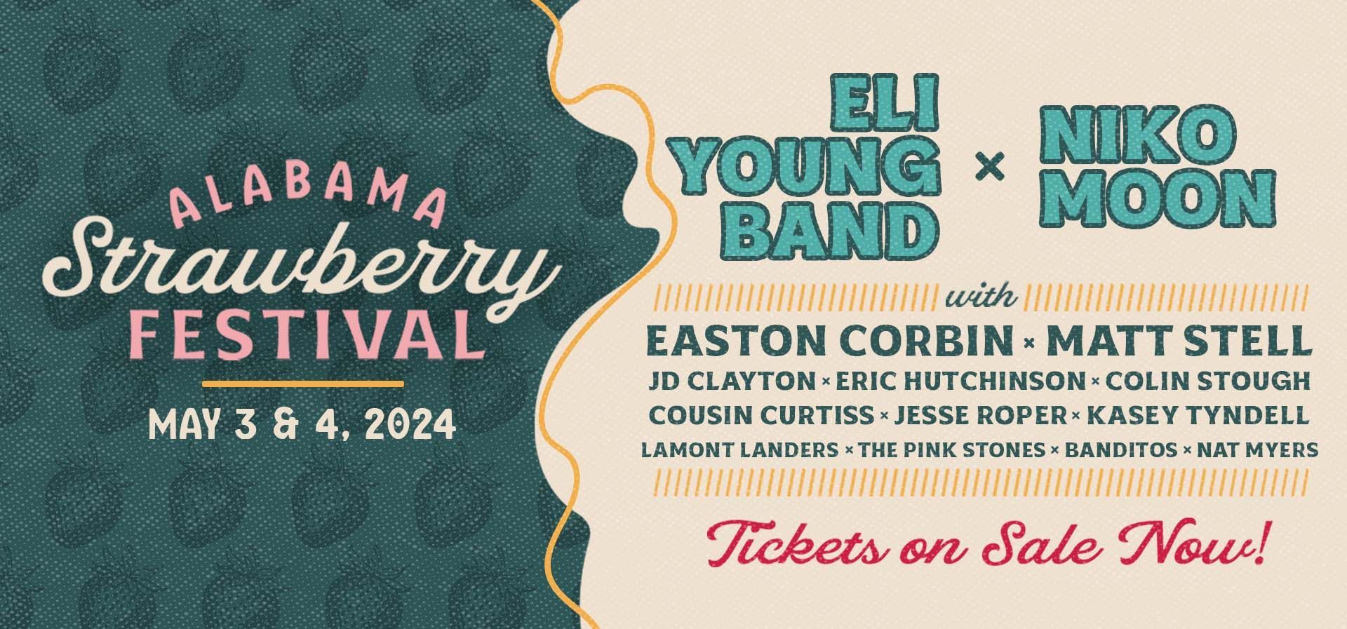 an artist lineup poster for the alabama strawberry festival