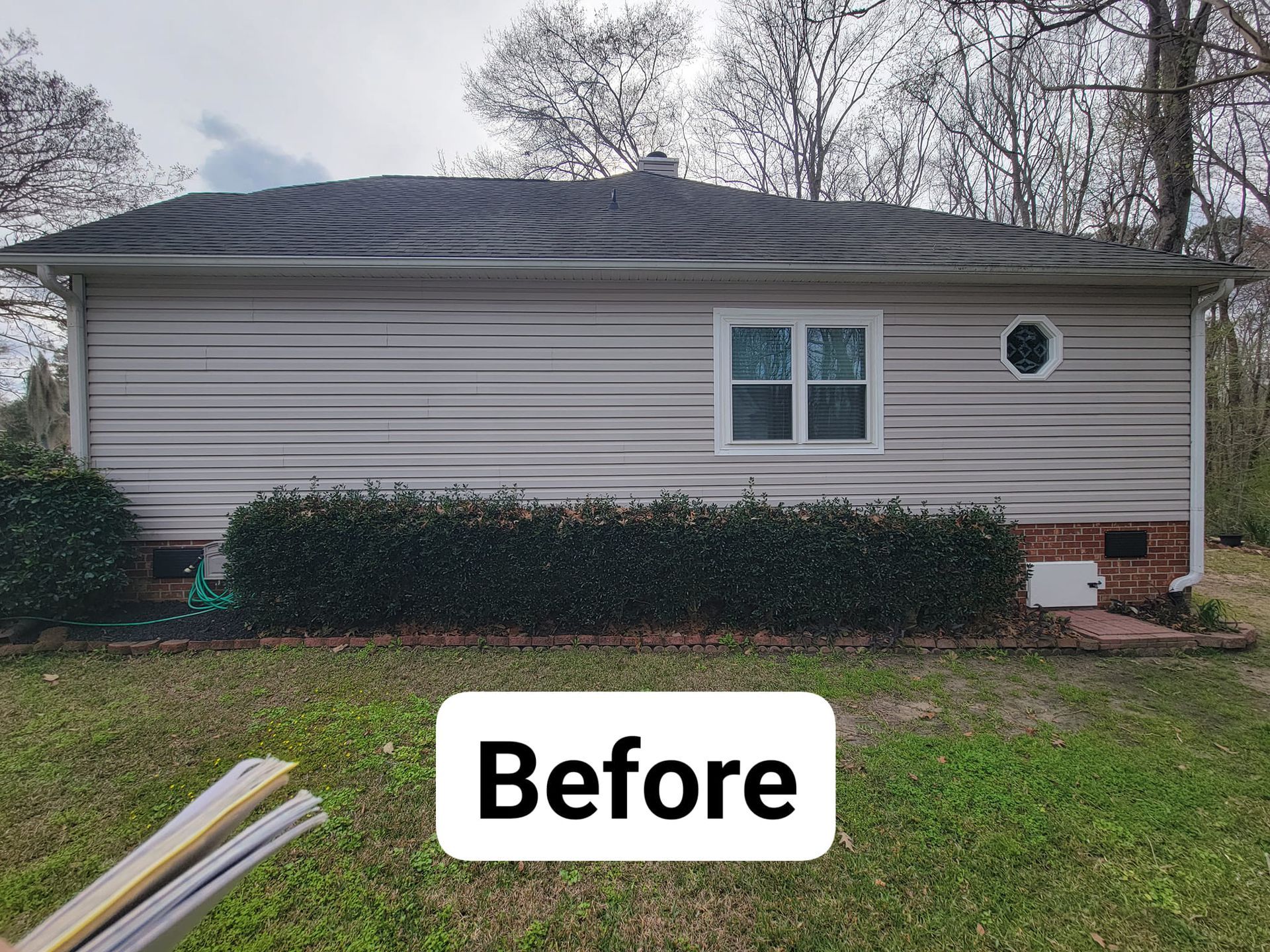 A picture of a house before being painted.