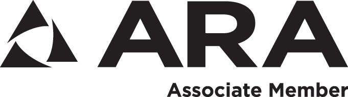 Logo for ARA, with a triangle design and the letters 