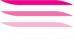 Pink gradient ribbons, top to bottom: hot pink, medium pink, light pink, and white.