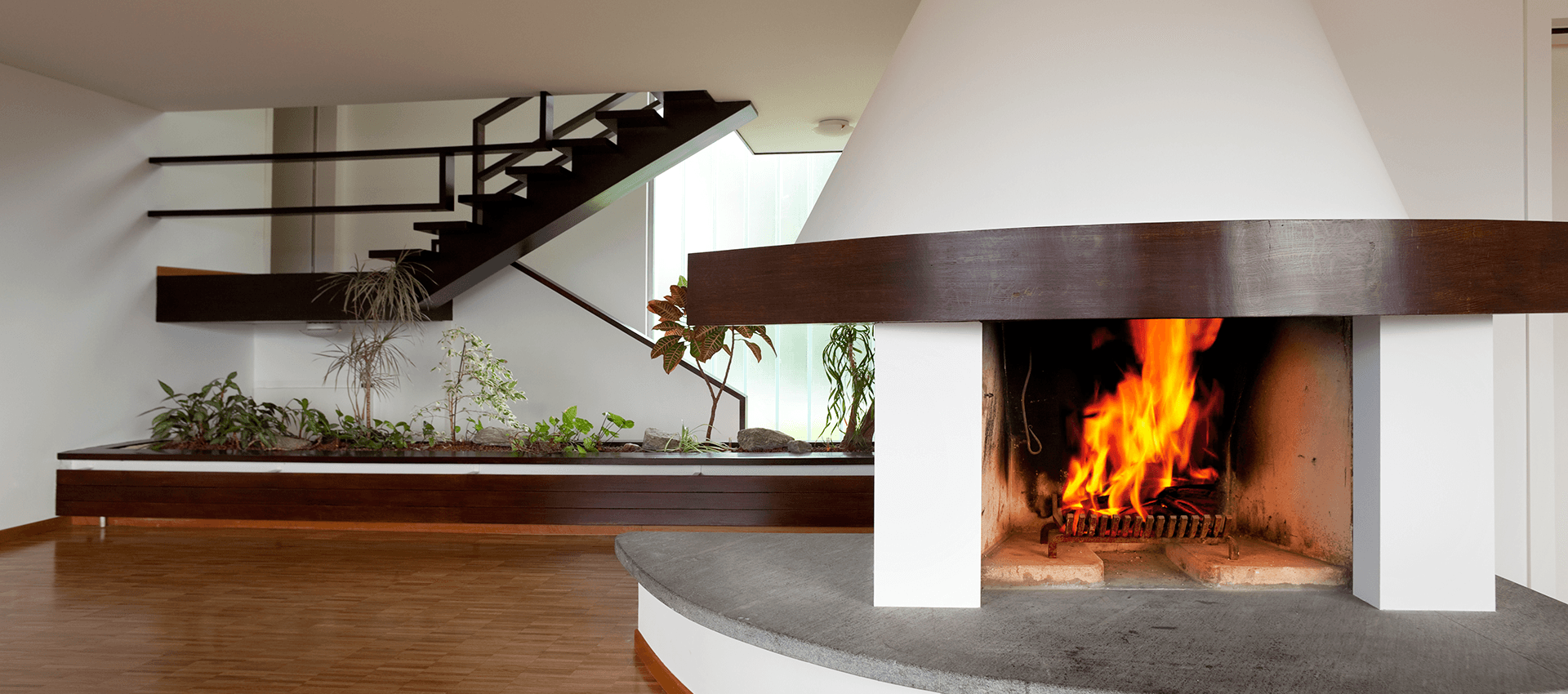 traditional fireplace