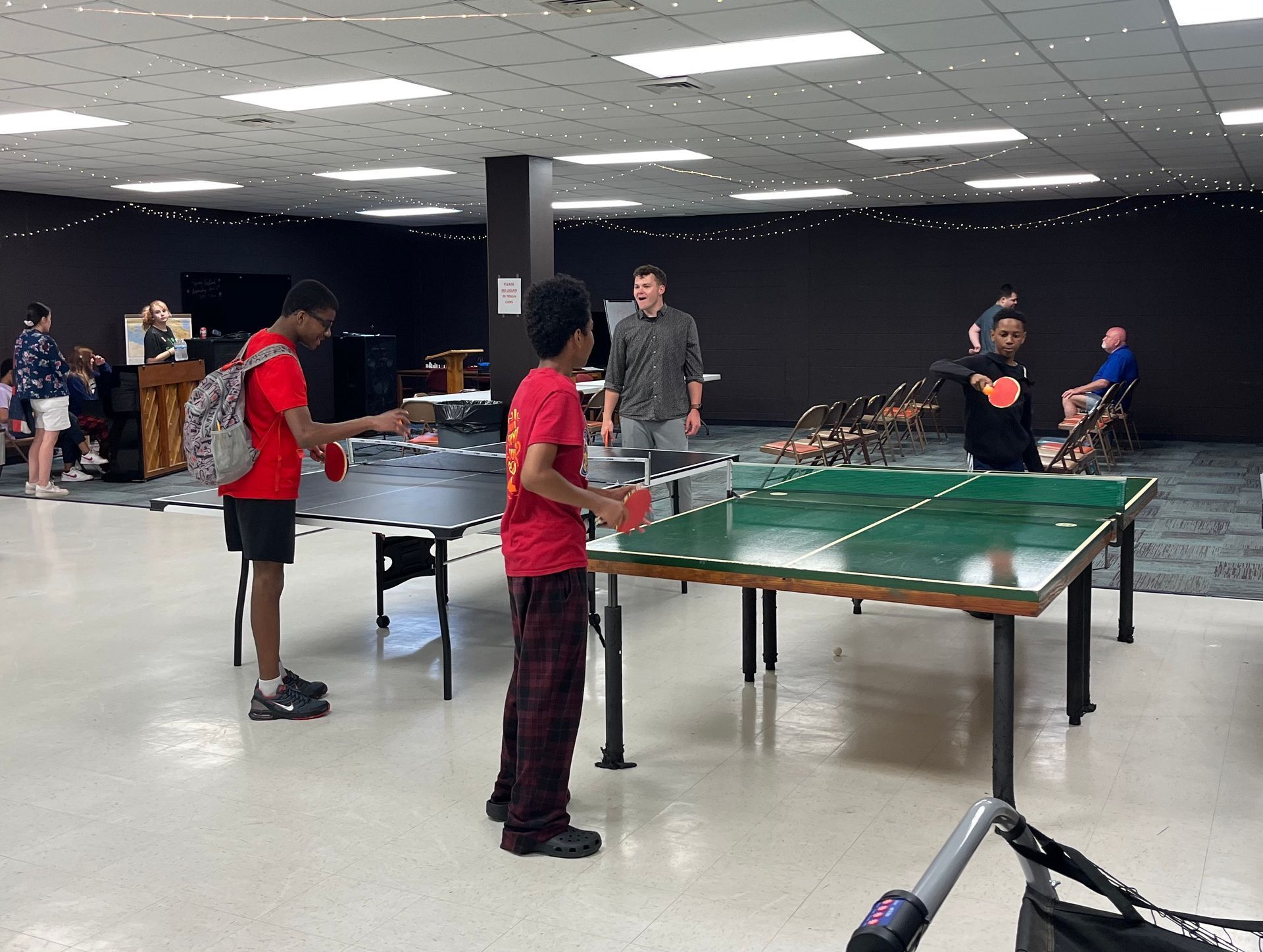 Youth listen as Andrew Wilson preaches