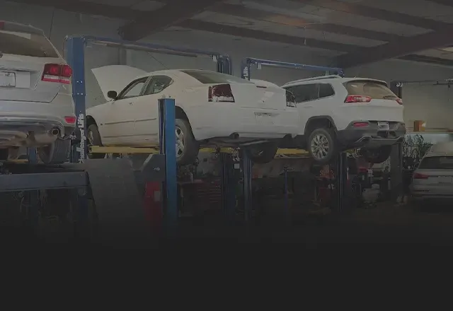 Vehicles on lifts in garage | Tedious Auto Repair